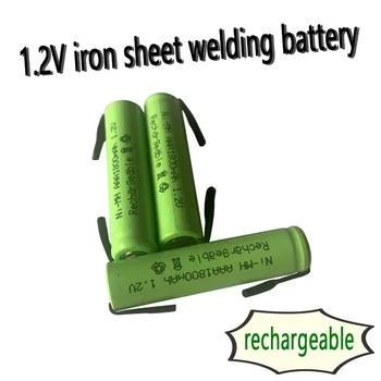 1.2 V AAA daugkartinio įkrovimo baterija 1800mah nimh ląstelių Žalia korpuso suvirinimo skirtukus 