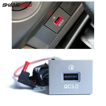 12V/24V Automobilinis USB Dual QC3.0 Tipas-C Įkrovimo Lizdas Saugiklių Dėžė Lizdas Greitas Telefono Įkroviklis Adapteris Ford Focus 2004-2011 Priedai