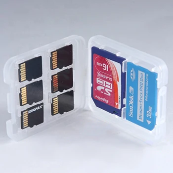 1Pc Skaidrus Raštas Turėtojas Micro Langelį SD SDHC TF MS Atminties Kortelių Saugojimo Bylos Plastikinės Dėžės