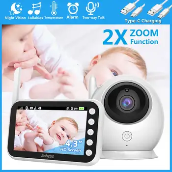 2024 Kūdikio stebėjimo 4.3-colių 2.4 Ghz Wifi Spalva Kamera, Dviejų krypčių Garso Naktinio Matymo Belaidžio Vaizdo Apsaugos Stebėjimo Kambario ABM100