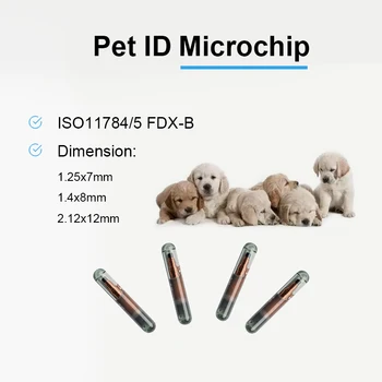 20PCS 134.2 khz stiklo chip FDX-B EM4305 RDA pet ID stebėjimo mikroschema gyvūnų 1.25*7mm 1.4 šunų kačių identifikavimo programavimas