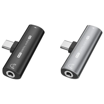2In1 USB Tipas-C USB C/3.5 Mm Ausinių Adapteris Ausinių DAC Garso Keitiklis 32Bit/384Khz Digital Dekoderis PD27W