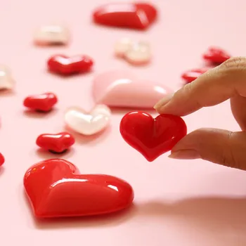 5vnt Meilės Magnetiniai Lipdukai Animacinių filmų Raudona Širdis Persikas Širdies Plastiko Šaldytuvas Magnetas trimatis Magnetas