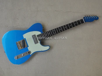 6 Stygos Metalinės Mėlynos spalvos Elektrinė Gitara su Balta Pickguard,Raudonmedžio Fretboard,Gali būti Pritaikytas