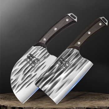 Aštrus ir patvarus nerūdijančio plieno kaltiniai dvejopos paskirties peilis, restoranas virtuvės peilis, vidaus moterų mėsos cleaver