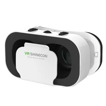 Balta VR Stiklų Plastikiniai VR Akiniai, Ausinės Headmounted Virtualios Realybės Reguliuojamas VR Akinius Išmaniųjų Telefonų