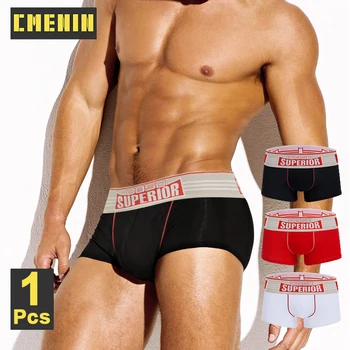 CMENIN Sexy Vyrai Boxershorts Medvilnės Kvėpuojantis vyriškos Kelnaitės apatinės Kelnės Gėjų Bailys Bikini Underwear Gėjų Slydimo Homme Boksininkų, apatinės Kelnės
