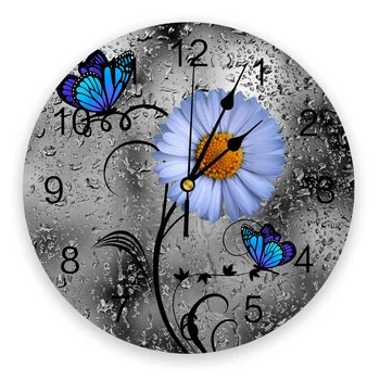 Daisy Gėlių Drugelis Stiklo Lašai Sieninis Laikrodis Namų Dekoro Miegamasis Silent Laikrodis Skaitmeninis Laikrodis, Sieninis Laikrodis Vaikams Kambariai