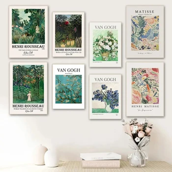 Derliaus Van Gogh Matisse ' Rose Iris Migdolų Žiedų Šiaurės Drobės Plakatai ir Spausdina Nuotraukas, Sienos Meno Tapybos Kambarį Dekoro