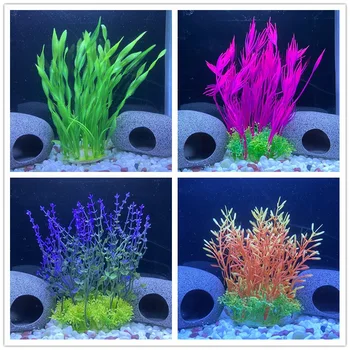 Dirbtinės Povandeninį Plastikiniai Augalai, Akvariumo Žuvų Bakas Vandens Netikrą Krūmas Žalias Vanduo Žolės Žiūrėjimo Modeliavimas Apdaila