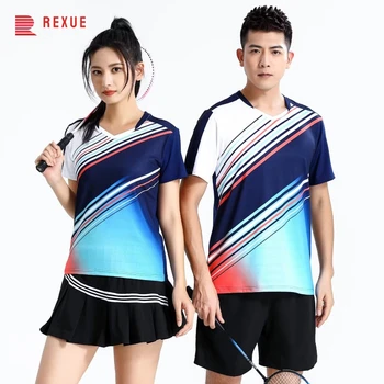 Ilgalaikio Sublimacijos Teniso Marškinėliai Didmeninė Quick Dry Badmintono Jersey Vyrų Ir Moterų Kvėpuojantis Ping Pong Mokymo Tees