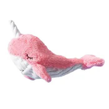Interaktyvus Electric Pink Narvalas Mielas Pliušinis Žaislas, Įdaryti Gyvūnų, Šunų Žaislų Valymas Dantų Katę Kramtyti Šunelis Reikmenys, Žaislai