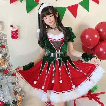 Kalėdų Dress Cosplay už Womem Kostiumų Santa Claus Suknelė Sexy Santa Kalėdų Eglutė Vaidmenų Anime Naujųjų Metų Disfraz