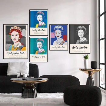 Karalienės Elžbietos II portretas, Portretų spausdinti, Jubiliejus, sienos ar,, plakatas, galerijos sienos, portretų menas, Žinomų Portretas, Mėlyna Sienos Menas