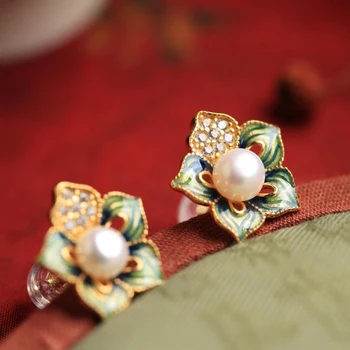 Kūrybinės Emalio Kalnų Camellia Žiedų Auskarai Moterims Aukštos Kokybės Pearl Stud Earings Sielovados Stiliaus Išskirtinį Juvelyrikos