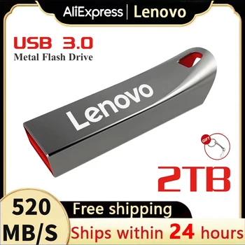 Lenovo USB 3.0 Flash Drive, 128/256/512 GB Mini Memory Stick Pendrive 2TB 1 TB 128 GB USB Flash Disko Pendrive PC/Laptop