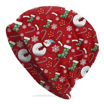 Linksmų Kalėdų Mados Kepurės Jolly Kalėdų Raudoname Fone Variklio Dangčio Aukštos Kokybės Skullies Beanies Kepurės
