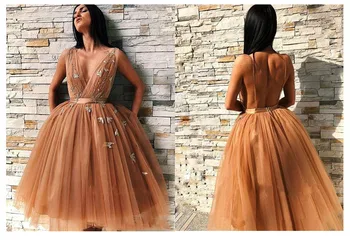 Lorie Trumpą Vakarinę Suknelę 2019 Kelio Ilgis, Oranžinės Gėlės, Prom Dresses Vestidos De Graduacion Šalis Suknelės