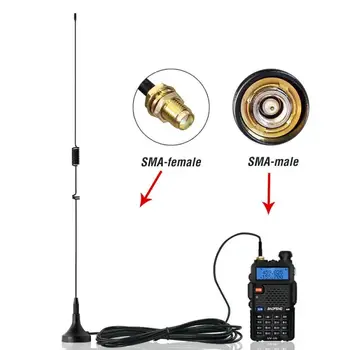 Nagojos UT-106UV Kumpis Radijo Magnetinė Antena VHF UHF Dual Band SMA-Moteris, Baofeng BF-888S UV-5R/9R/10R/82 Walkie Talkie