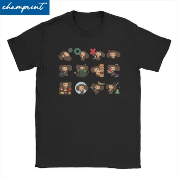 Naujovė Cheburashka Krokodilas Pack T-Marškinėliai Vyrams, Moterims, Grynos Medvilnės T Shirts rusijos Animacinių filmų Trumpas Rankovės Marškinėliai, Unikalus Viršūnės