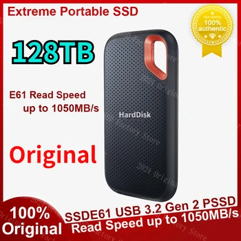 originalus Ekstremalių Portable 500GB SSD 1tb talpos 2TB 4TB Kietojo Disko standžiajame diske, USB 3.2 Gen 2 Perskaityti Greitis iki 1050MB/s, skirtą 