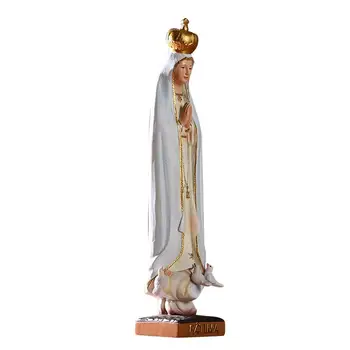Our Lady Of Fatima Statula Pav Kolekcines, Stalo Ornamentas Išskirtinių Detalė Kruopščiai Drožyba Gamtos Gražus, Ryškus,