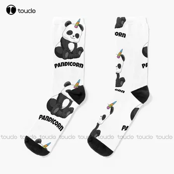 Pandicorn Vienaragis Panda Meilužis Turėti Vaivorykštės Mergina Kojinės Vyriškos Kojinės 360° Skaitmeninė Spauda Naujas Populiarus Patogus Geriausi Mergaičių Sportas