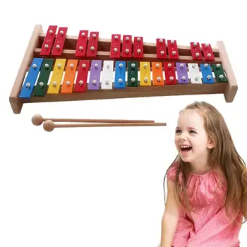 Rankomis Trankyti Kselofonu Glockenspiel Su Mallets 27 Tonų Metalo Lakštų Medinių Muzikos Instrumentų Ikimokyklinio Švietimo Žaislas