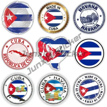 Raundas Kuba Crest Vėliavos Simbolis Vinilo Lipdukas, Decal /automobilio Buferio, Telefonas, Langų, Xbox, Ps4 Decal