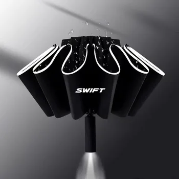Visiškai Automatinė UV Skėtis Su LED Žibintuvėlis Atspindinti Juostelė Atvirkštinio Skėčiai Suzuki SWIFT Priedai