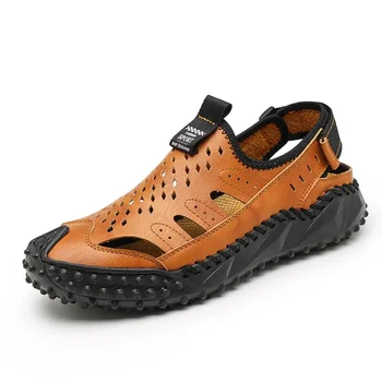 Vyriški batai vasaros nauji vyriški sandalai mados lauko Baotou kvėpuojantis šlepetės dėvėjimuisi atsparios neslidžios sandalai ojota