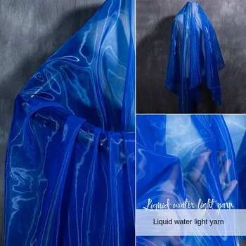 Waterlight siūlai organga skaidri plona minkšta akių vestuvių audinio hanfu drabužiai suknelė suknelė audinys etapas fono medžiaga