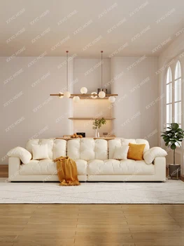 Žemyn Sofa-Lova, Gyvenamasis Kambarys Modernus Minimalistinio Nordic Light Luxury Mažame Bute Tiesiai Eilės Technologijos Audinio Debesis Sofa